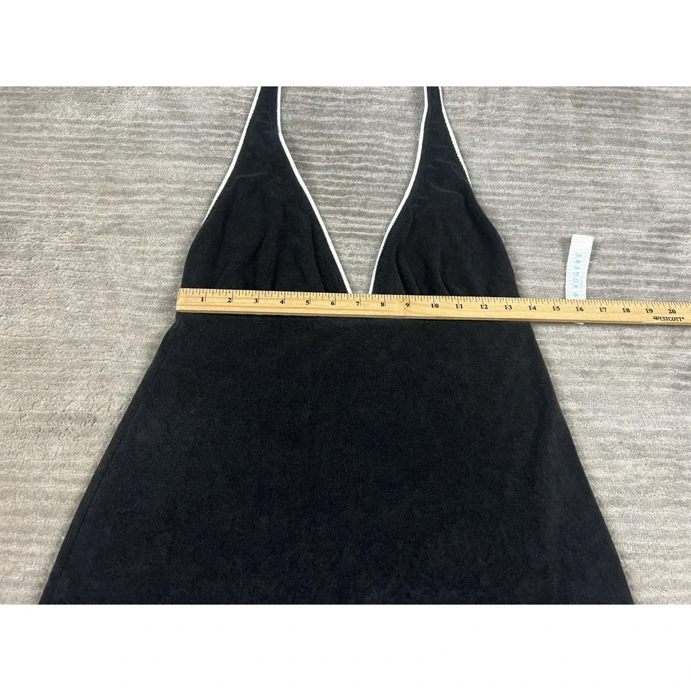 Kim Rogers Beach Swim Coverup Womens Medium‎ Black Halter Tied Neck NWT